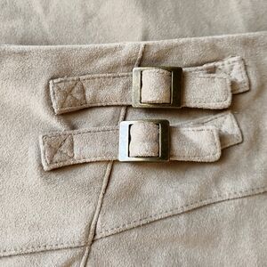 CATO Suede Midi Skirt w/Buckle Detail